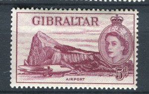 GIBRALTAR; 1953 early QEII PICTORIAL ISSUE mint hinged SHADE OF 5d. value