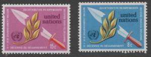 SCOTT   234-235  singles   MNH UN New York 1973