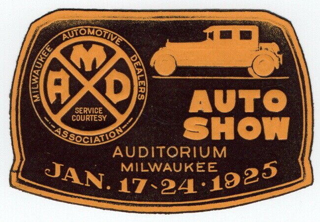 (I.B) US Cinderella : Auto Show Label (Milwaukee 1925)