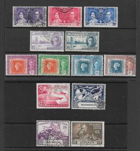 MAURITIUS 1937 - 1949 FINE USED COMMEMORATIVE SETS Cat £15