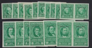 US Revenues #RD67-79 & 80-85 Mint NH  Complete set of stock transfer imperf p...