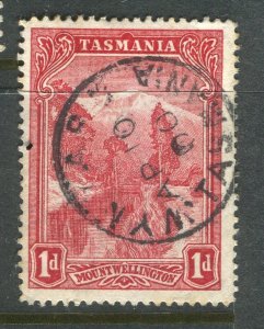 AUSTRALIA; TASMANIA 1900s classic QV Pictorial used 2d. POSTMARK Wynyard
