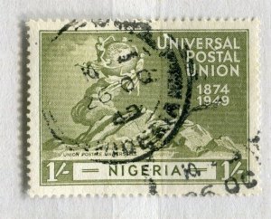 NIGERIA; 1949 early UPU Anniversary issue fine used 1s. value