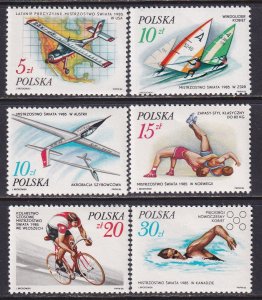 Poland 1986 Sc 2750-5 World Championships Victories Stamp MNH