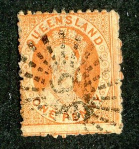 1868 Queensland Sc.# 38 used cv $5.75 (216 BCXX )