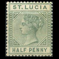 ST.LUCIA 1883 - Scott# 27a Queen Die A 1/2p LH