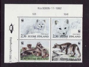 Finland-Sc#907-unused NH  set-Wolf-WWF-Animals-Alopex Lagorus-1993-