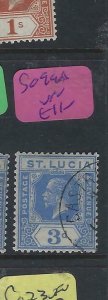 ST LUCIA (P2602BB)  KGV  3 D  SG 99   VFU 