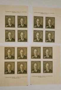 Canada 1951 King George VI Postes-Postage #305 MS Plate #3 Blocks MNH