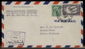 USA WWII APO Airmail Military Mail Cover 93800