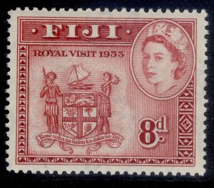 FIJI QEII SG278, 8d deep carmine red 1953 ROYAL VISIT, NH MINT.