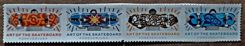 United States #5763-5766 (63c) Art of the Skateboard MNH strip of 4 (2023)
