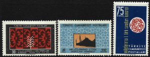 Turkey #1469-71  MNH - Turkish Artists Congress (1959)