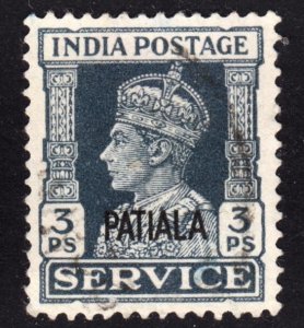 India Patiala Scott O63 F to VF used.  FREE...