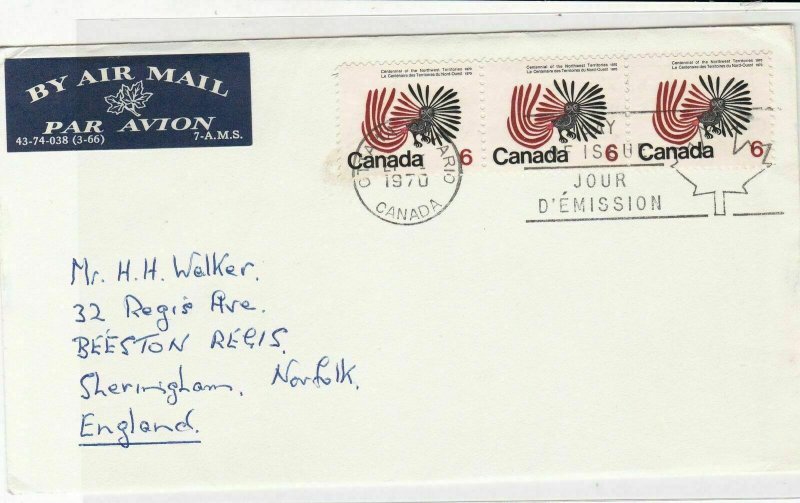 Canada 1970 Airmail FDC Centennial Northwest Territories Stamps Cover ref 22013