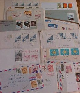 POLAND  39 SMALL REGISTERED COVERS & 16 EXPRESS 1980's MOSTLY TO USA