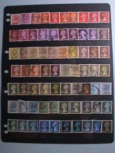 GREAT BRITAIN-1967 70 DIFFERENT QUEEN ELIZABETH II USED STAMPS VF-CAT. $18