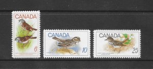 BIRDS -CANADA #496-8   MNH