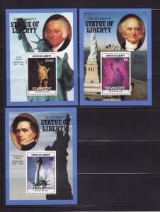 St Vincent 981-983 MNH Statue of Liberty (A)