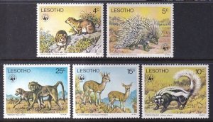 Lesotho 228-232 Animals MNH VF