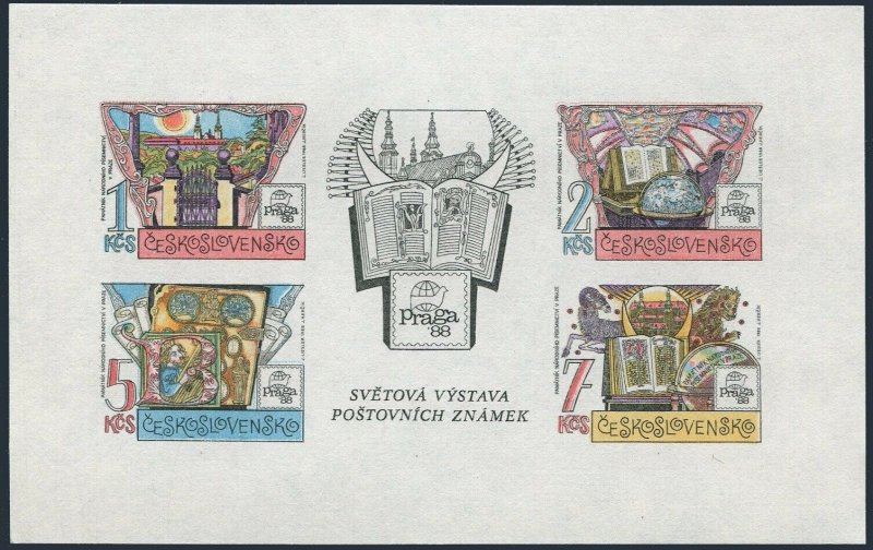 Czechoslovakia 2704b sheet,MNH.Mi Bl.80. PRAGA-1988.Museum,National Literature.