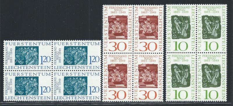 LIECHTENSTEIN SC# 401-3  B/4 VF/MNH 1965