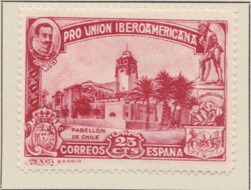 SPAIN 1930 25c Chile Pavilion MH* Stamp A29P5F30999-