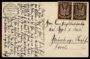 Germany Planegg 1923 Airmail Stamps Mi 265 MeF Pair Last Day Rate Cover 64143