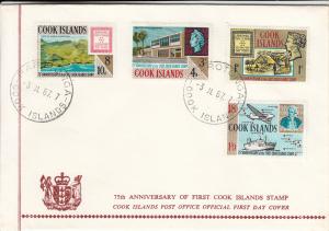 Cook Islands 1967 FDC Sc #195-#198 75th anniversary first postage stamps