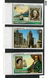 Cook Islands; Scott 910-912; 1986; Unused; NH; Complete Set