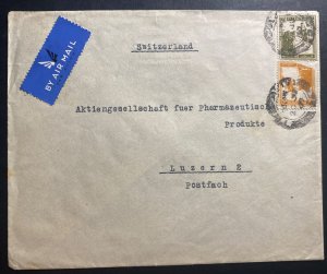 1937 Tel Aviv Palestine Commercial airmail cover to Lucerne Switzerland