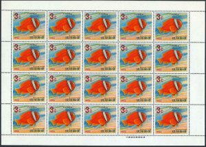 RyuKyu 151-155 sheets, MNH. Michel 180-184 bogens. Clown Fish 1966-1967.