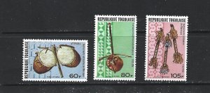 TOGO - 1977 AIR POST - MUSICAL INSTRUMENTS - SCOTT C302 TO C304 - MNH
