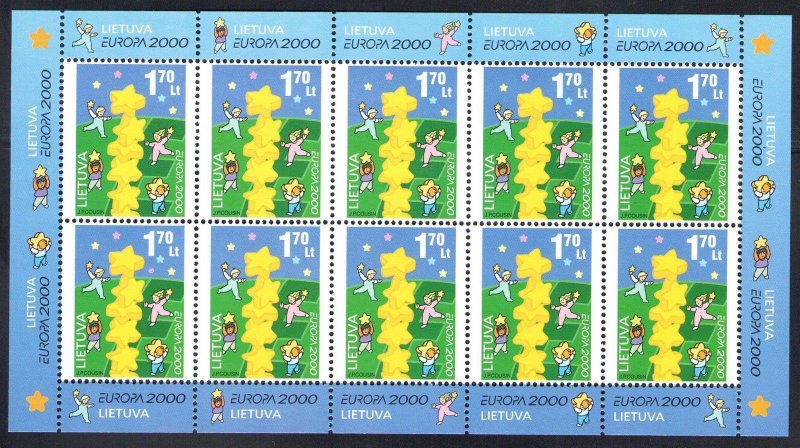 2000 EUROPE CEPT Lithuania/Lietuva 1 Minifoglio de 10 val, Young Future MNH**