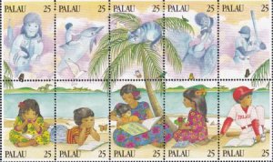 US 220 Trust Territories Palau NH VF Literacy, Butterflies, Cat, Baseball, Sp...