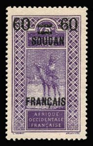 FRENCH SUDAN Scott #50 1922 camel and rider unused, HR