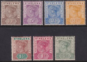 Sc# 40 / 46 St. Helena 1890-97 QV Queen Victoria full set ML-LMH CV $95.25 Stk 2