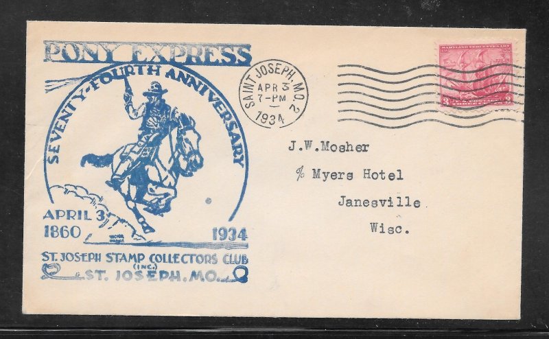 #736 on PONY EXPRESS 75th ANNIVERSARY APR/3/1935 (A1315)