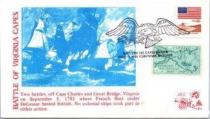 US SPECIAL EVENT CACHETED COVER BATTLE OF VIRGINIA CAPES FRENCH DEFEAT BRITISH