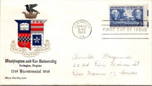 FDC 1949 SC #982 Washington & Lee Universiry - Lexington VA - Single - F71423