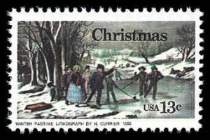 PCBstamps   US #1703 13c Christmas-Winter Pastime, MNH, (32)