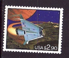 USA-Sc#2543- id7-unused NH $2.90 Futuristic Space Shuttle-1995-