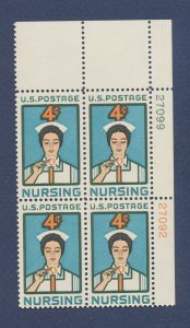 USA - Scott 1190 - MNH - UR plate block -  Rare #27099-27092 - Nursing - 1961