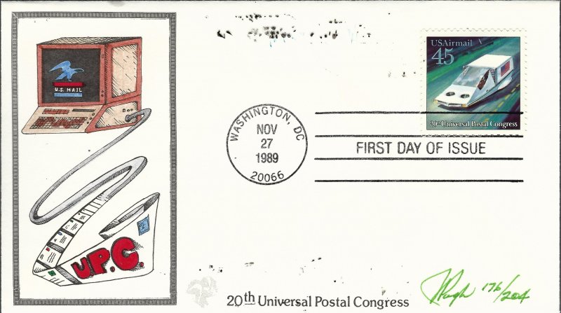 Beautiful Pugh Designed C123 FDC Future Mail Hovercraft...Only 204 created