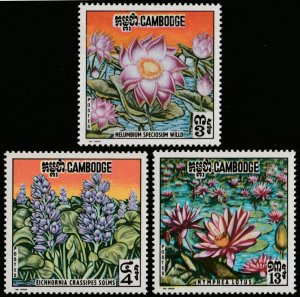 ✔️ CAMBODIA 1970 - FLORA FLOWERS - Sc. 231/233 Mi. 274/276 MNH ** [1KHP274]