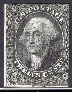 US Stamp Scott #17 12c Washington Used SCV $250. Face Free Cancel.