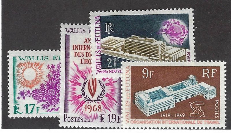 Wallis & Futuna SC#169-170, 172-173 Mint hr F-VF...Key Value!