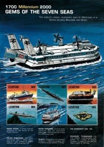 Lesotho 1999 - Millennium Ships Hovercraft - Sheet Of 6 Stamps Scott #1216 - MNH