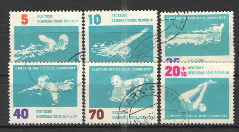 Germany - GDR/DDR 1962 Sc# 621-625 & B92 Used VG - uncommon postally used set
