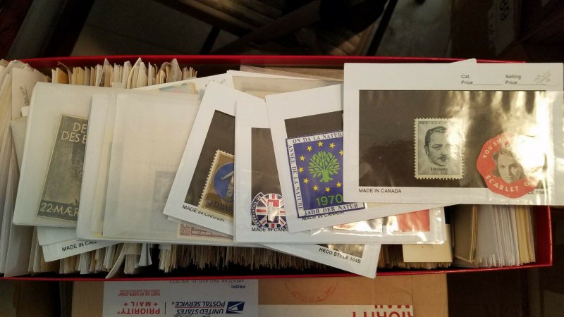 LOT OF 100 USA AND INTERNATIONAL POSTER CINDERELLA STAMPS FROM OLD SCHOOL HOARD